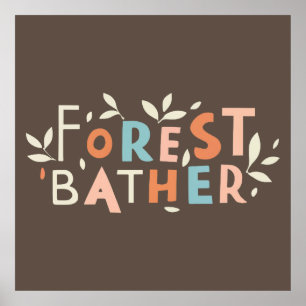 Poster Banhista da Floresta Texto Personalizado