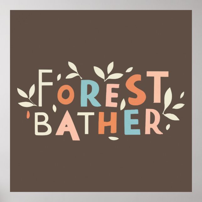 Poster Banhista da Floresta Texto Personalizado (Frente)