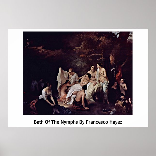 Pôster Banho Das Ninfas Por Francesco Hayez (Frente)