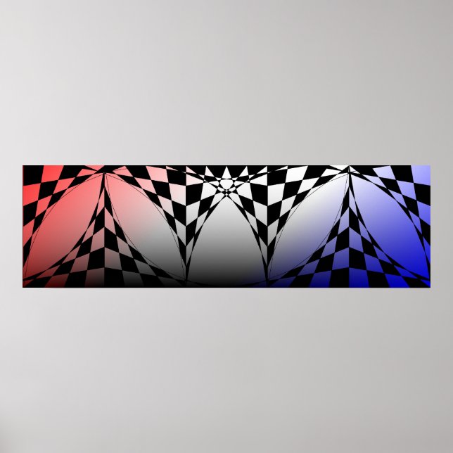 Pôster Banner azul-branco-vermelho de Kenneth Yoncich (Frente)
