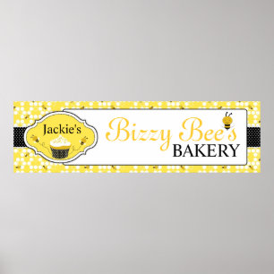 Poster Banner comercial da Honey Bee Bakery