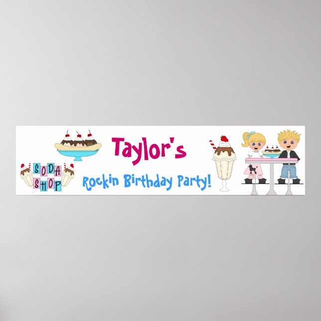 Pôster Banner da Festa de aniversário da 50 de Compro Sod (Frente)