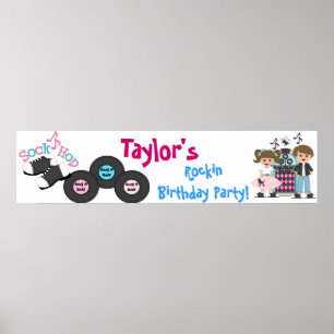 Pôster Banner da Festa de aniversário da 50 de encaixe