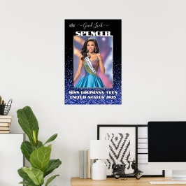 Poster Banner da porta de atendimento personalizada Glitz