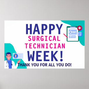 Poster Banner da Semana de Apreciação Tecnológica Cirúrgi