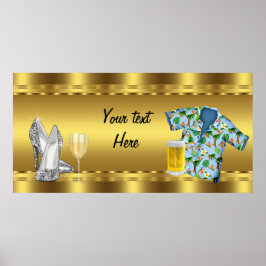Pôster Banner de Aniversário de Adulto