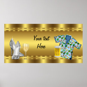 Pôster Banner de Aniversário de Adulto