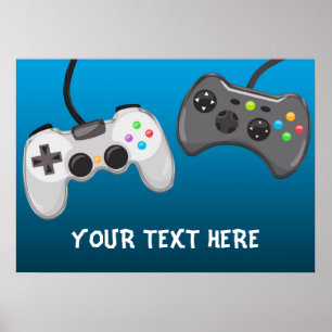 Poster Banner de Aniversário de Controle de Videogames