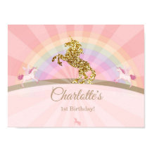 Banner de aniversário de unicórnio | Chuveiro de b