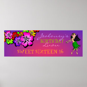 Poster Banner de aniversário do Chá 311-Flor   Sunset