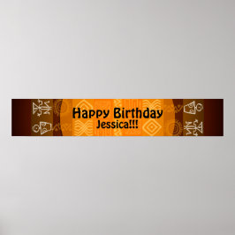Poster Banner de Aniversário Personalizado por Étnica de 