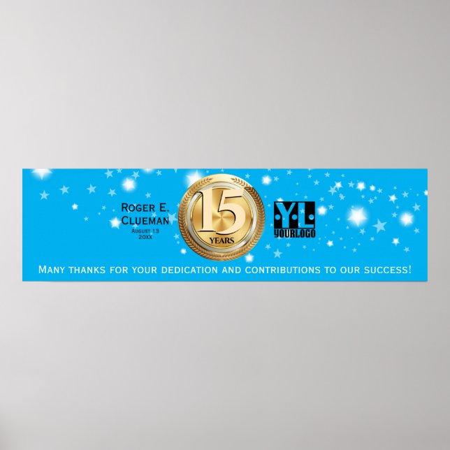 Poster Banner de assinatura de aniversário de marco de fu (Frente)