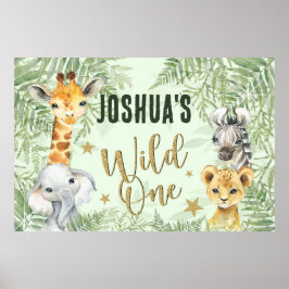 Poster Banner de boas-vindas de animais Safari selvagens