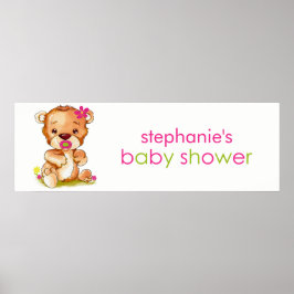 Poster Banner de Chá de fraldas do Bear Bear Bear Blinder