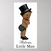 Banner de Chá de fraldas do Homem Pequeno Étnico