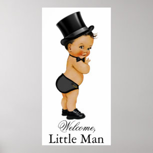 Pôster Banner de Chá de fraldas do Little Man
