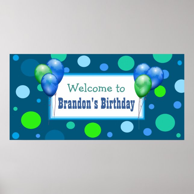 Pôster Banner de Festa de aniversário Personalizada para  (Frente)