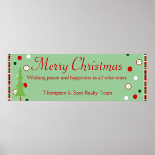 Pôster Banner de Natal Merry Personalizado