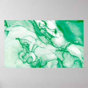 Poster Banner de Tinta Álcool primavera. Pintura em Tint