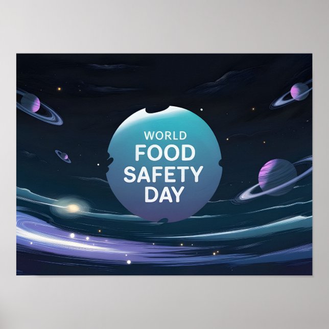 Poster Banner do Dia de Segurança da Comida Mundial com E (Frente)