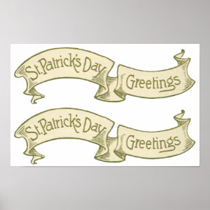 Poster Banner Dourado de Boas Festas do Dia de São Patríc