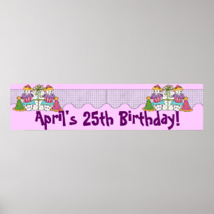 Pôster Banner festa de aniversário
