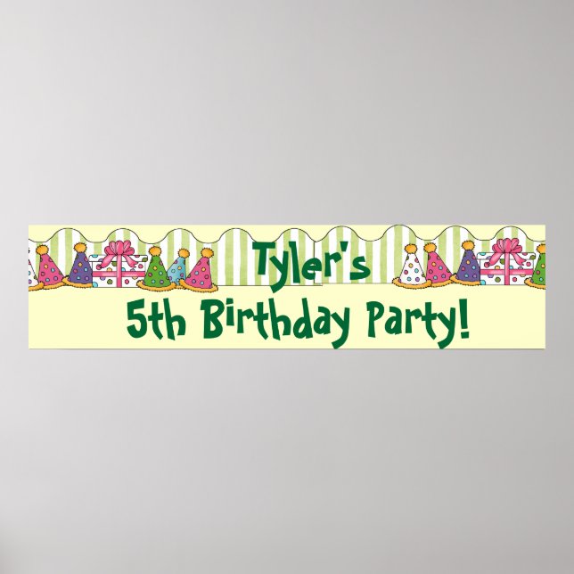 Pôster Banner festa de aniversário (Frente)