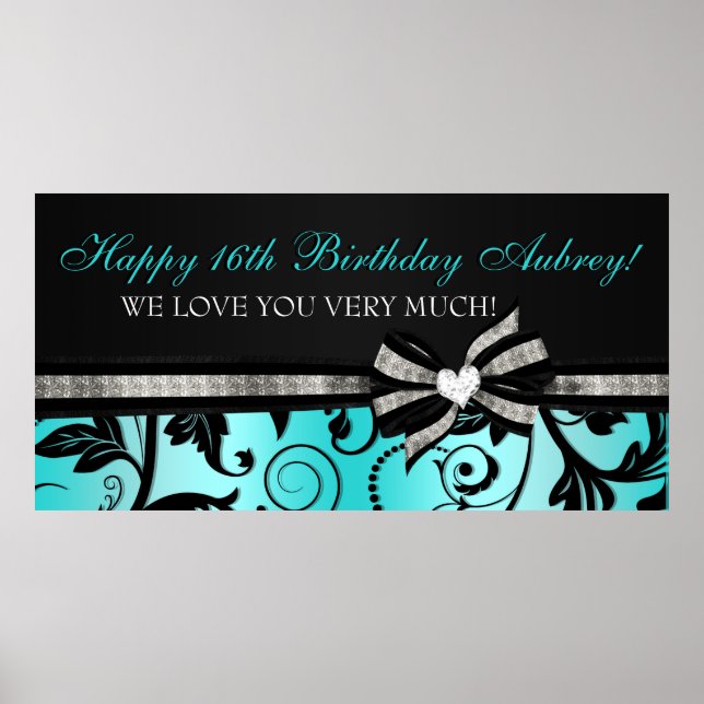 Poster Banner Floral Swirl Sweet Six (Frente)