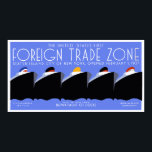 Pôster Banner horizontal gigante Art Deco New York Harbor<br><div class="desc">Nossa remodelação vetorial de um poster WPA 1937. Porquê uma remodelação vetorial acima de uma reprodução simples? As cores são muito melhores e mais brilhantes e sem descoloração, sem arranhões, sem visto, sem poeira ou sujeira. Qualquer tamanho possível até 5 pés (ou maior quando disponível no Zazzle)! As cores podem...</div>