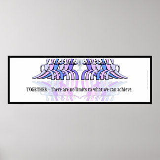Pôster Banner Motivacional do Trabalho em equipe Art Deco