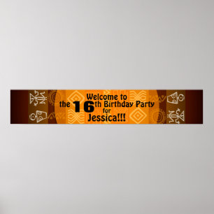 Pôster Banner personalizado de 16ª Festa de aniversário 6