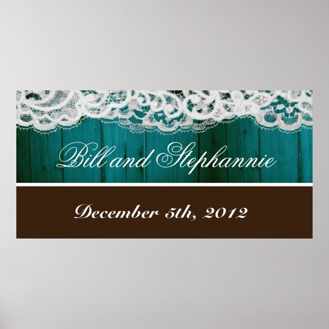 Pôster Banner personalizado de 22,5"x7,5" - Coluna Teal W (Frente)