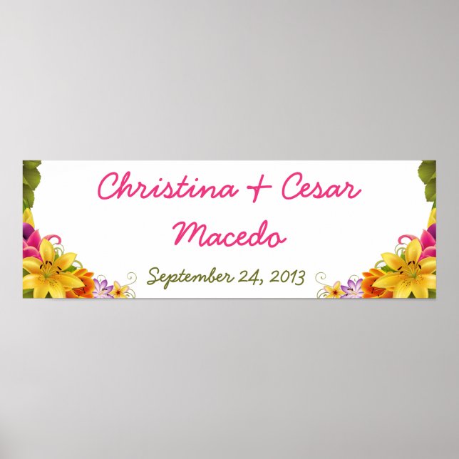 Pôster Banner personalizado de 22,5"x7,5" - Flo exótico h (Frente)