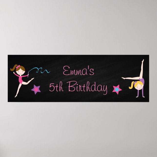 Pôster Banner Personalizado de Aniversário do Quadro de G (Frente)