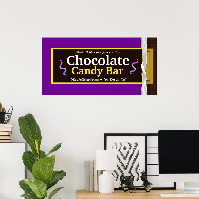 Poster Banner Personalizado do Bar de chocolate doce (Escritório em casa)