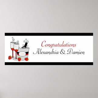 Pôster Banner personalizado do chá de panela ou Noivado