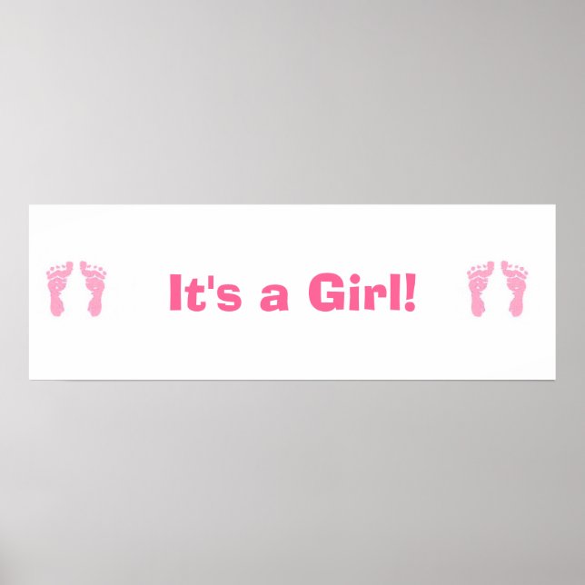 Poster Banner Personalizado "Pegadas de Menina" (Frente)