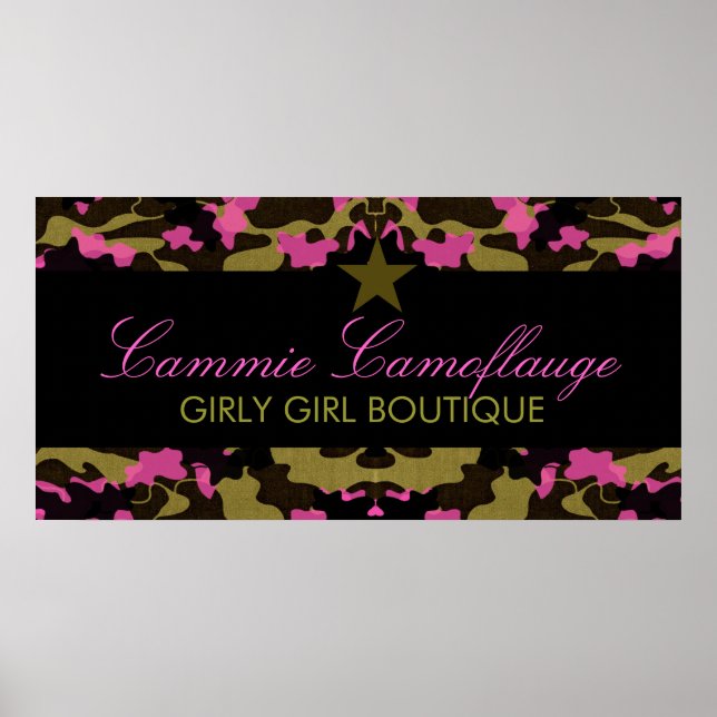 Pôster Banner Rosa Estrela da Camo 311 (Frente)