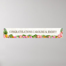 Pôster Banner Rustic Wedding de Luau Hawaiian Beach