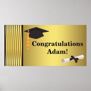 Pôster Banners de Graduação de Parabéns