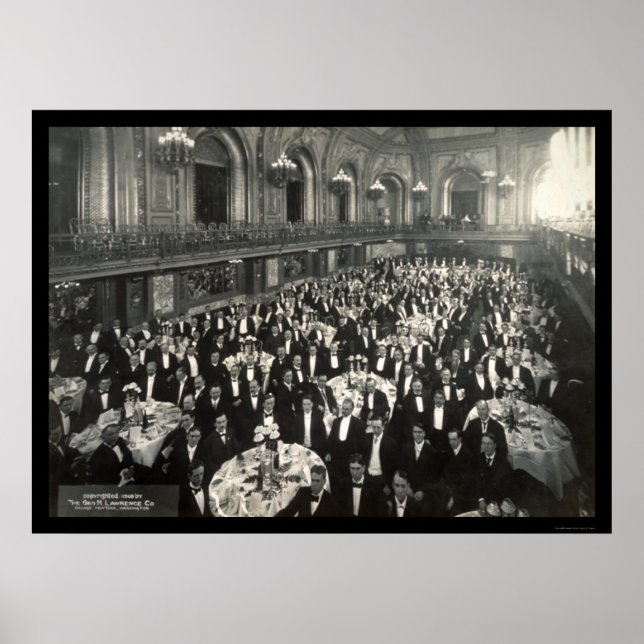 Poster Banquet Chicago Photo 1908 (Frente)