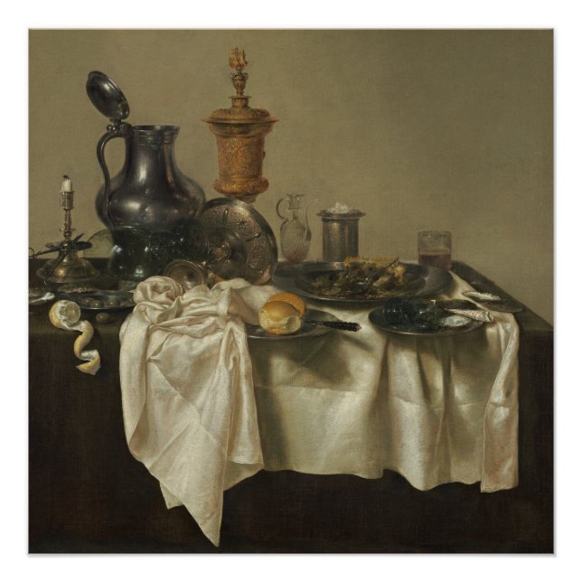 Pôster Banquet Piece com Mince Pie Willem Claesz Heda (Frente)