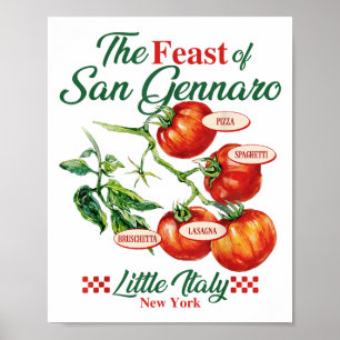 Poster Banquete De San Gennaro Tomato Itália Comida Wom