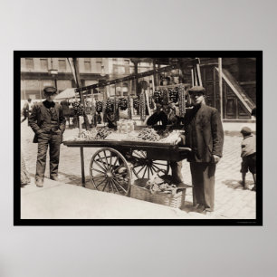 Pôster Banquete italiano 1908 do vendedor ambulante