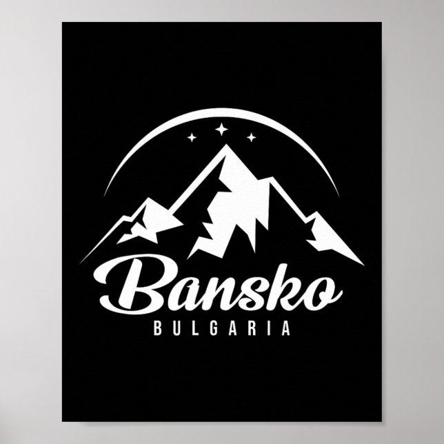 Poster Bansko Bulgaria Ski Resort Skiting Snowboard (Frente)