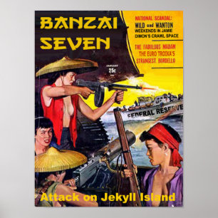 Pôster Banzai sete - Ataque na ilha de Jekyll
