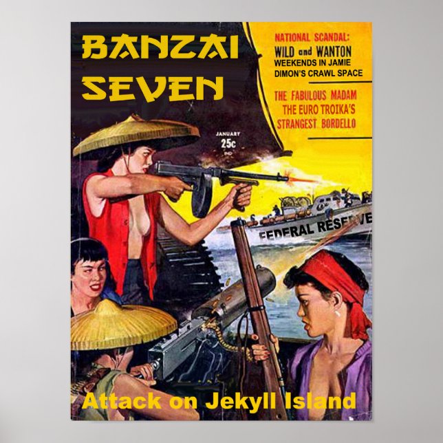 Pôster Banzai Seven - Ataque na Ilha de Jekyll (Frente)
