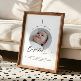 Poster Baptism Round Photo Keepsake