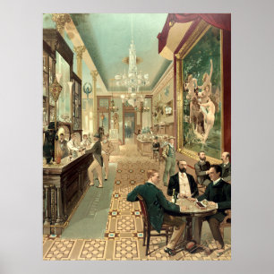 Poster Bar 1890 do vintage