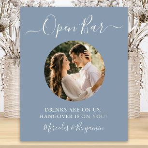 Poster Bar Aberto Foto Personalizada Bebidas de Casamento